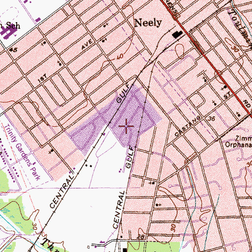 Topographic Map of New Area Baptist Church, AL
