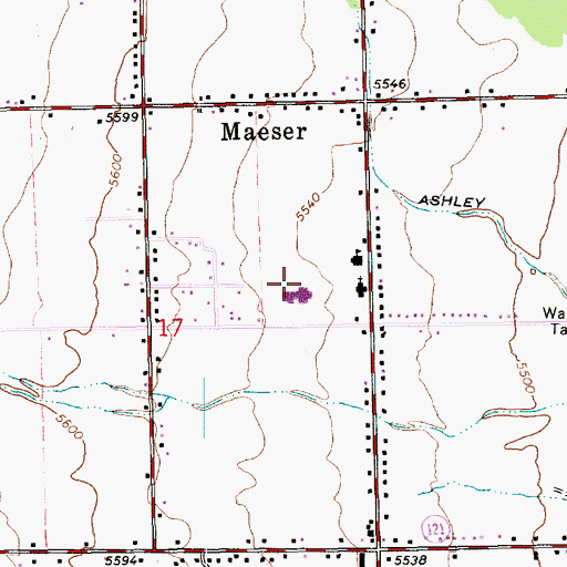 Topographic Map of Maeser Elementary School, UT