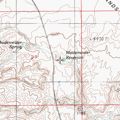 Topographic Map of Maidenwater Reservoir, UT