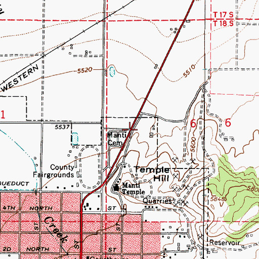 Topographic Map of Manti Campground, UT