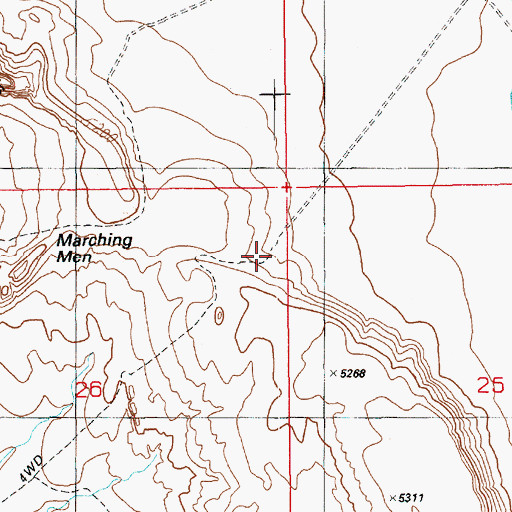 Topographic Map of Marching Men, UT