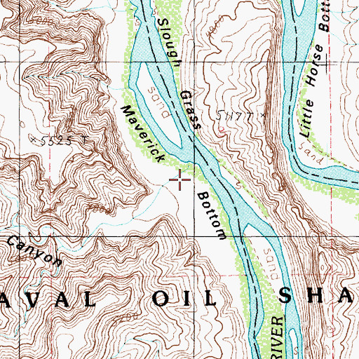 Topographic Map of Maverick Bottom, UT