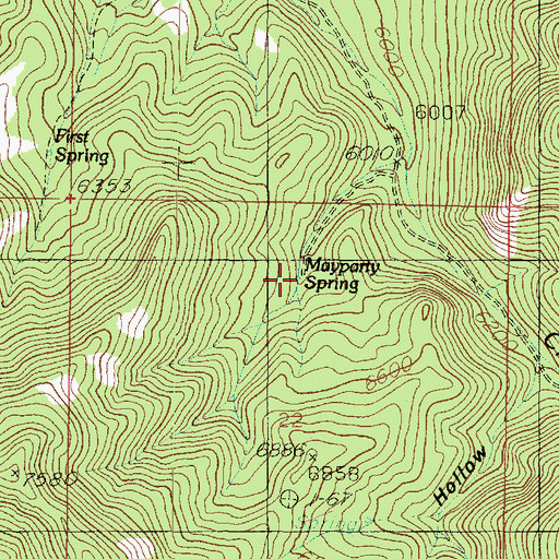 Topographic Map of Mayparty Spring, UT