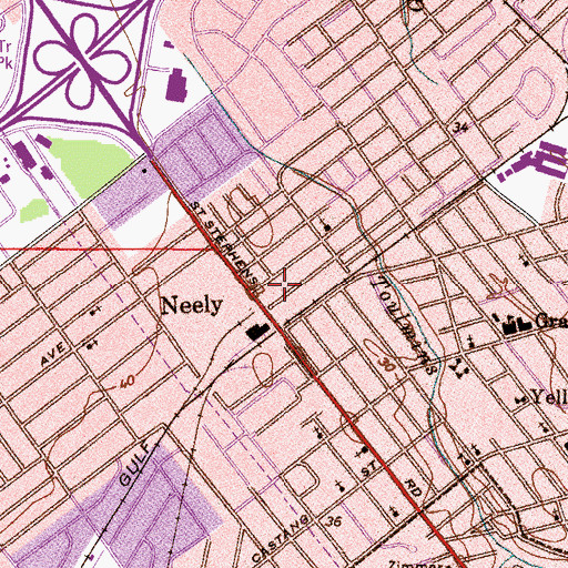 Topographic Map of New Home Baptist Church, AL