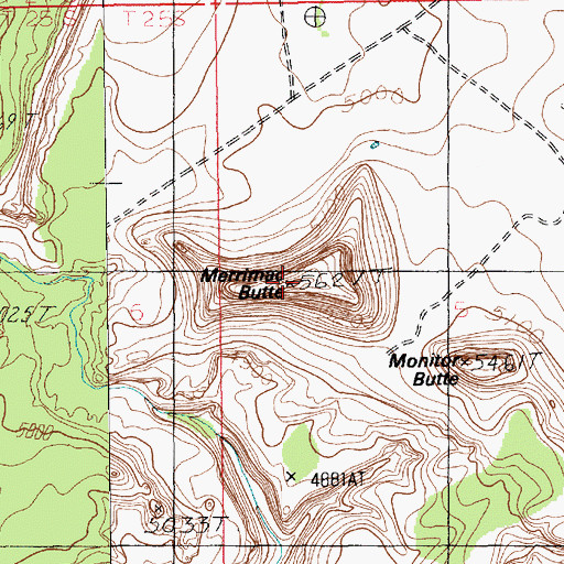 Topographic Map of Merrimac Butte, UT