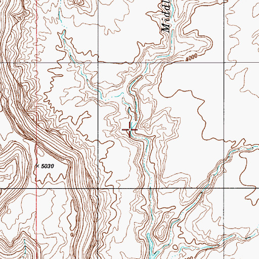 Topographic Map of Middle Rock Creek, UT