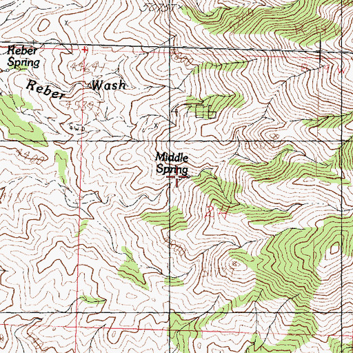 Topographic Map of Middle Spring, UT