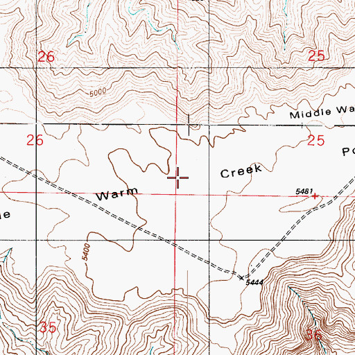 Topographic Map of Middle Warm Creek Point, UT