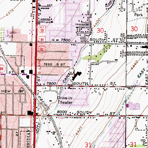 Topographic Map of Midvalley Elementary School, UT