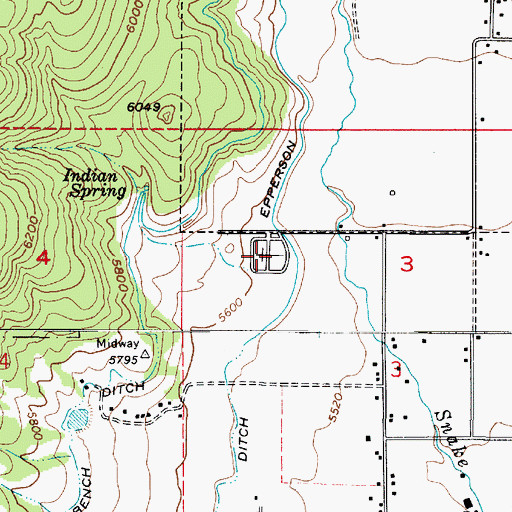 Topographic Map of Midway City Cemetery, UT