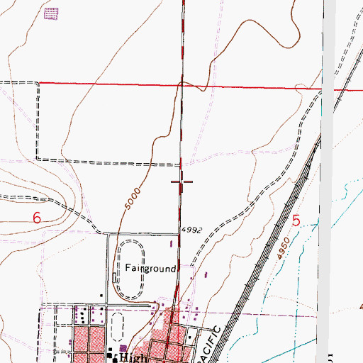 Topographic Map of Milford Valley Memorial Hospital, UT
