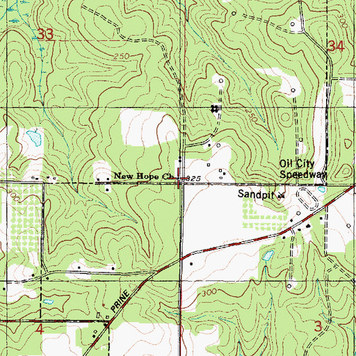 Topographic Map of New Hope Church, AL