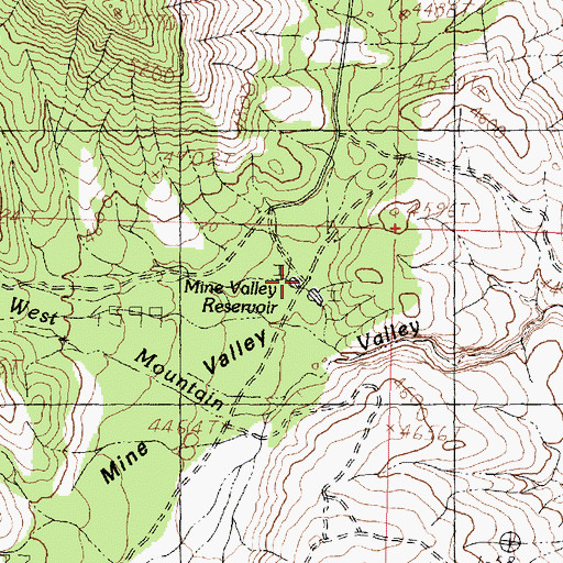 Topographic Map of Mine Valley Reservoir, UT