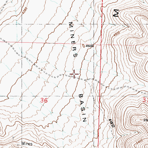 Topographic Map of Miners Basin, UT