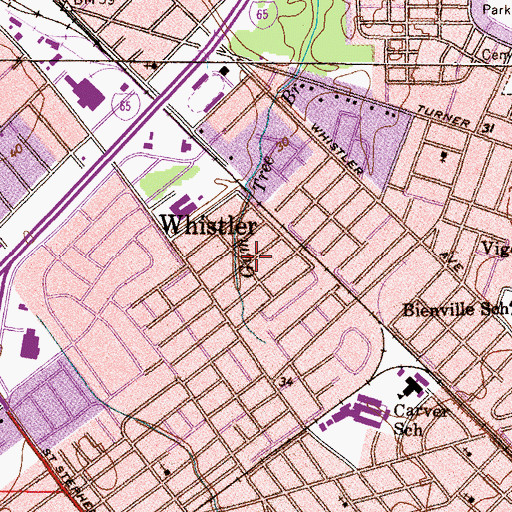 Topographic Map of New Jerusalem Baptist Church, AL