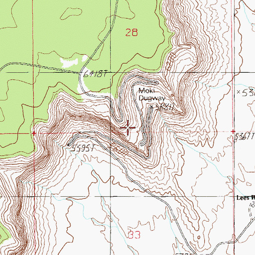 Topographic Map of Moki Dugway, UT