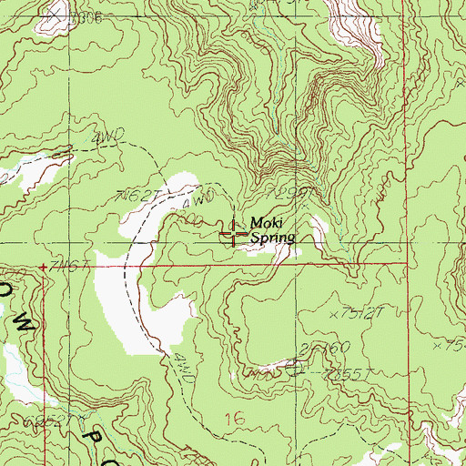 Topographic Map of Moki Spring, UT