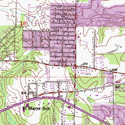 Topographic Map of New Jerusalem Baptist Church, AL