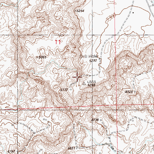 Topographic Map of Montezuma Creek Overlook, UT