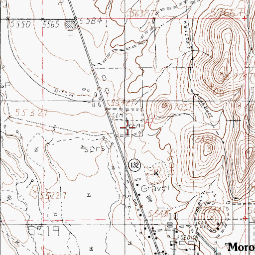 Topographic Map of Moroni City Cemetery, UT