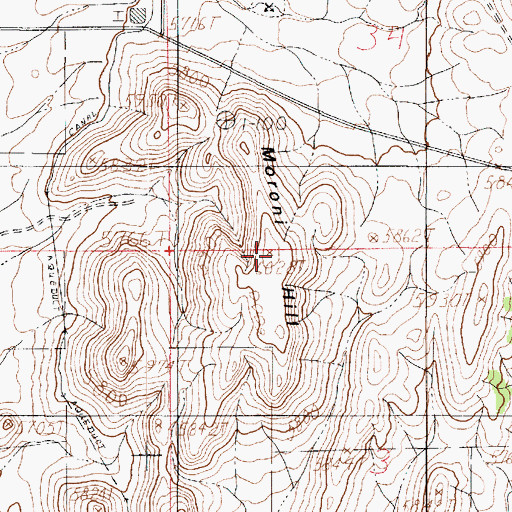 Topographic Map of Moroni Hill, UT