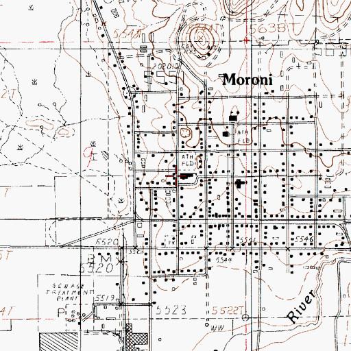 Topographic Map of Moroni Elementary School, UT