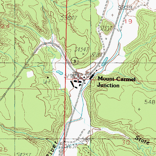 Topographic Map of Mount Carmel Trailer Park, UT