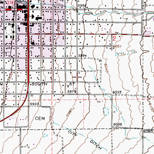Topographic Map of Mount Pleasant Elementary School, UT