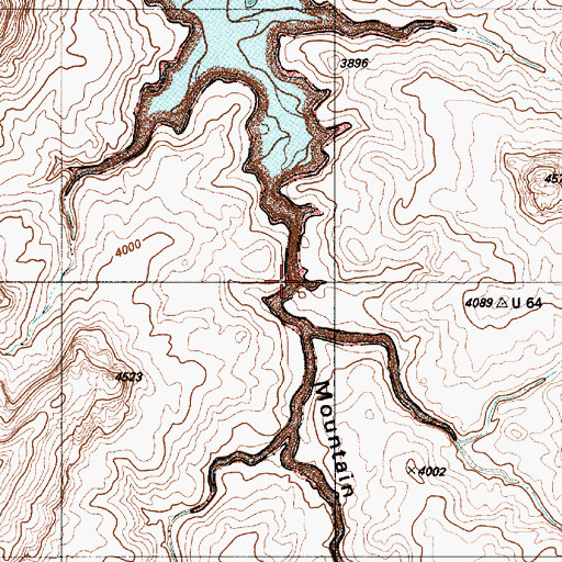 Topographic Map of Mountain Sheep Canyon, UT