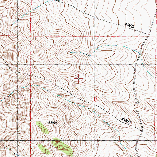 Topographic Map of Muddy Range, UT