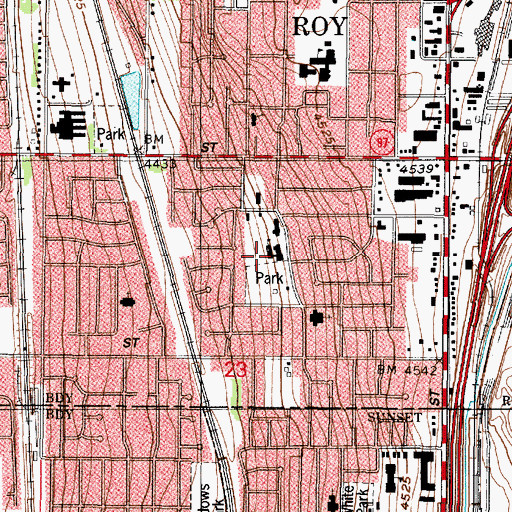 Topographic Map of Municipal Elementary School, UT
