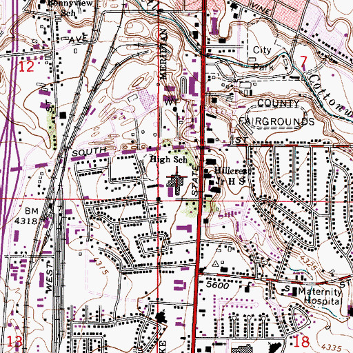 Topographic Map of Murray High School, UT