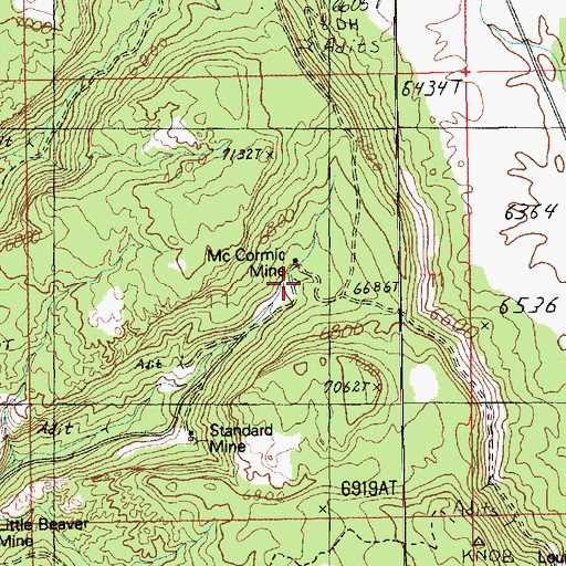 Topographic Map of McCormic Mine, UT