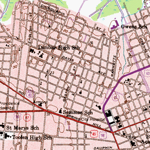 Topographic Map of New Lights Missionary Baptist Church, AL