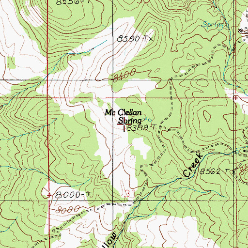 Topographic Map of McMillan Springs Campground, UT