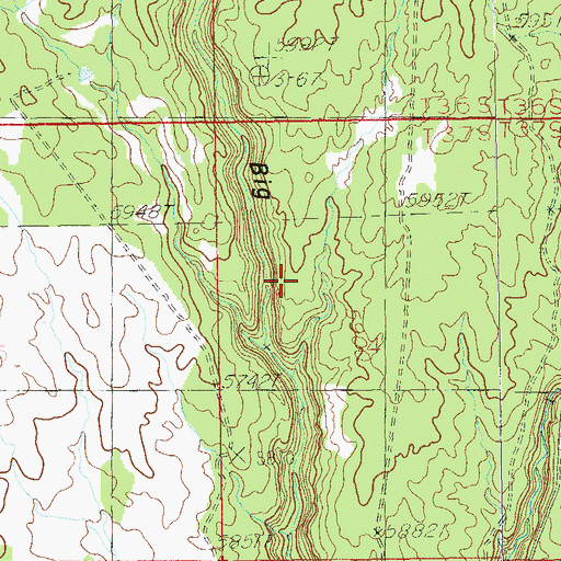 Topographic Map of Natural Bridge, UT