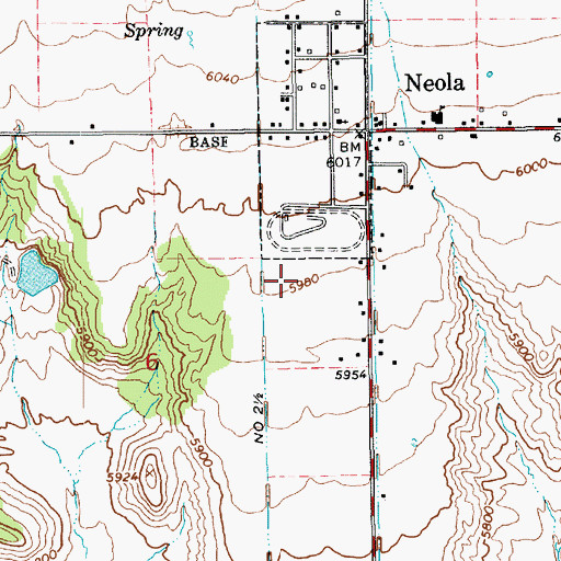 Topographic Map of Neola Elementary School, UT