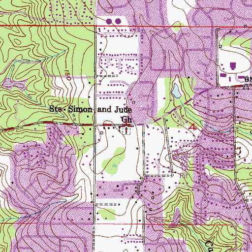 Topographic Map of Noel Cemetery, AL