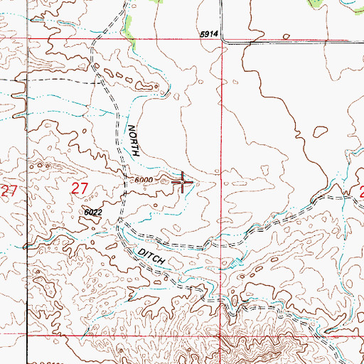 Topographic Map of North Ditch, UT