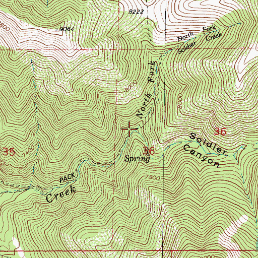 Topographic Map of North Fork Soldier Creek, UT