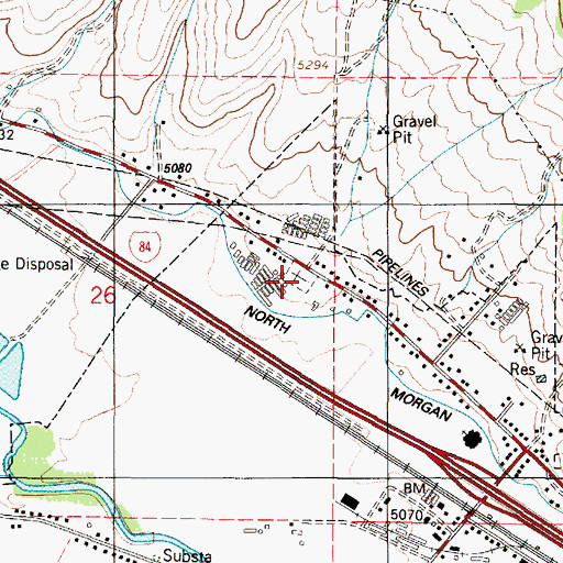 Topographic Map of North Morgan Cemetery, UT