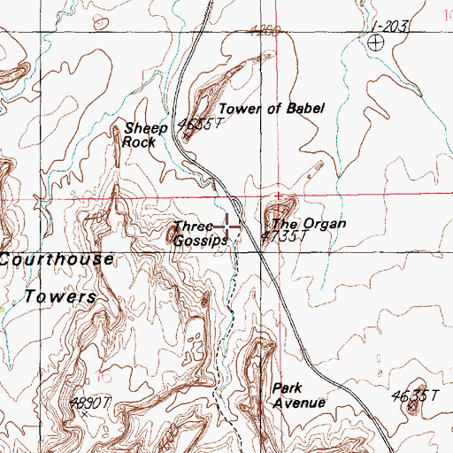 Topographic Map of North Park Avenue Trailhead, UT