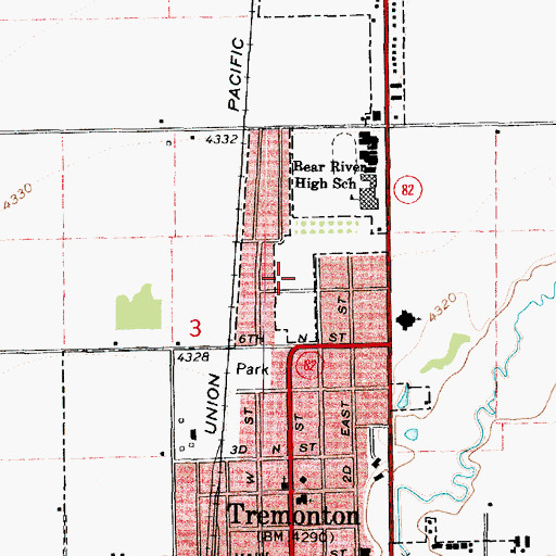 Topographic Map of North Park Elementary School, UT