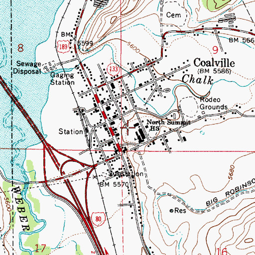 Topographic Map of North Summit Middle School, UT