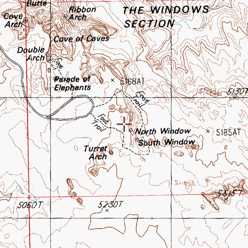 Topographic Map of North Window, UT