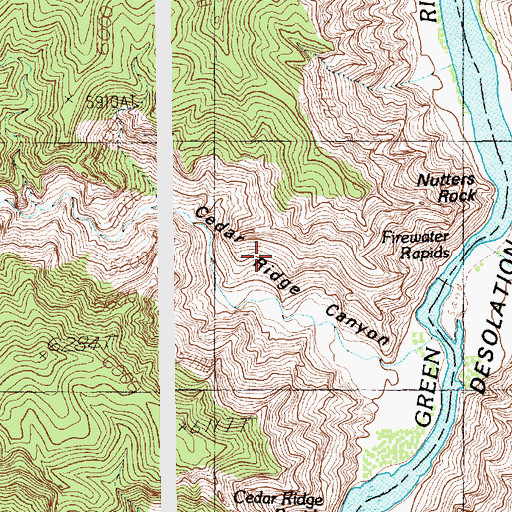Topographic Map of Nutters Rock, UT