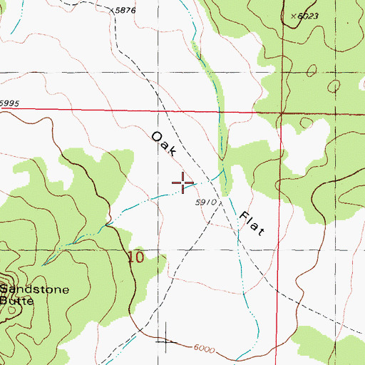 Topographic Map of Oak Flat, UT