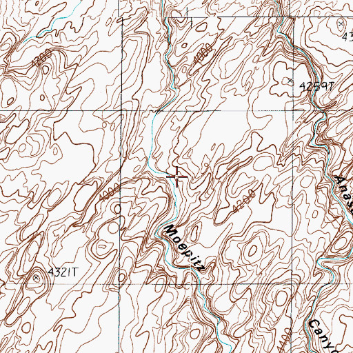 Topographic Map of Oak Glens, UT