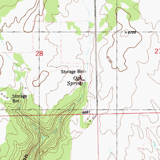 Topographic Map of Oak Spring, UT