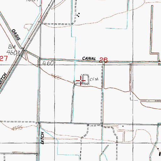 Topographic Map of Oasis Cemetery, UT